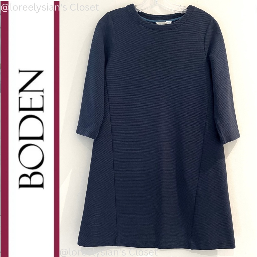 Boden Navy Blue Ottoman Ribbed Knit Sheath Women"s  Dress size US 6R Workwear‎